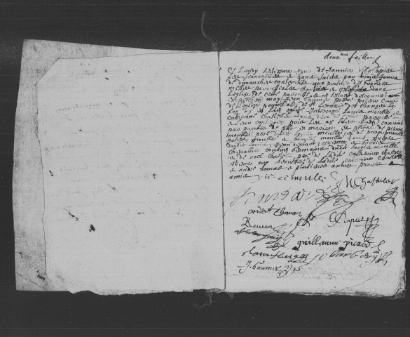 GRANGES-LE-ROI (LES). Paroisse Saint-Léonard : Baptêmes, mariages, sépultures : registre paroissial (1669-1675). [Lacunes : B.M.S. (1671-1674)]. 