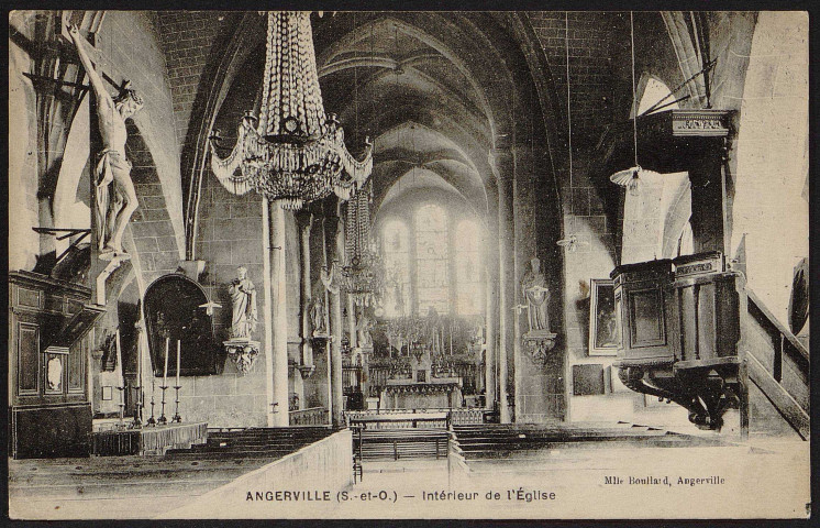 Angerville.- Intérieur de l'église [1904-1930]. 