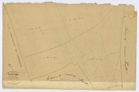 ESTOUCHES. - Section B - Petit Villiers (le), 2, ech. 1/1250, coul., aquarelle, papier, 68x104 (1831). 