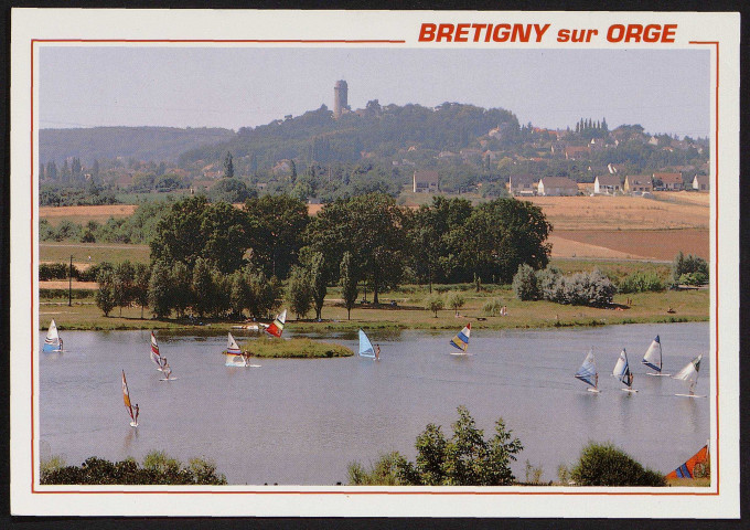Brétigny-sur-Orge.- Le plan d'eau et tour de Montlhéry (décembre 1996). 