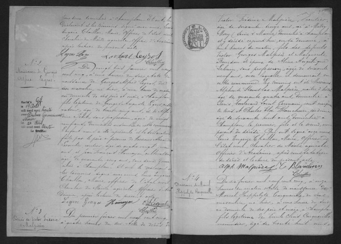 CHAMPLAN.- Naissances, mariages, décès : registre d'état civil (1905-1918). 