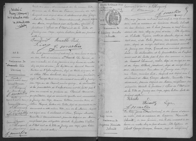 JUVISY-SUR-ORGE. - Naissances : registre d'état civil. 