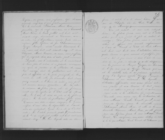 ESSONNES. Mariages : registre d'état civil (1888). 