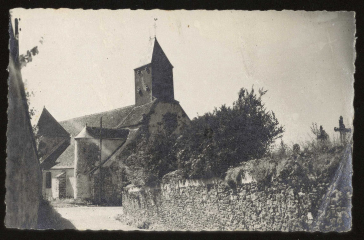 LEUVILLE-SUR-ORGE. - Eglise. Editeur Calmut, tabac, 1950, timbre à 8 francs. 
