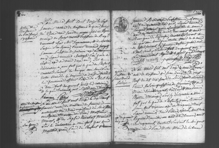 LISSES. Naissances, mariages, décès : registre d'état civil (1812-1821). 