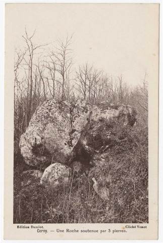 CERNY. - Une roche soutenue par trois pierres, Damiot, sépia. 