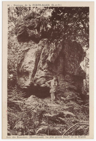 CERNY. - Bois de Roussines. Montmirault. La plus grosse roche de la région. Photo Edition Duclos. 