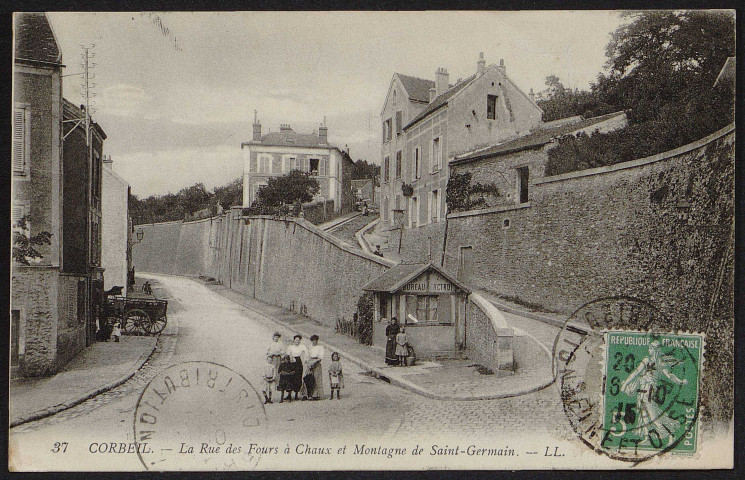 Corbeil-Essonnes.- La rue des fours à chaux et montagne de Saint-Germain (18 octobre 1915). 