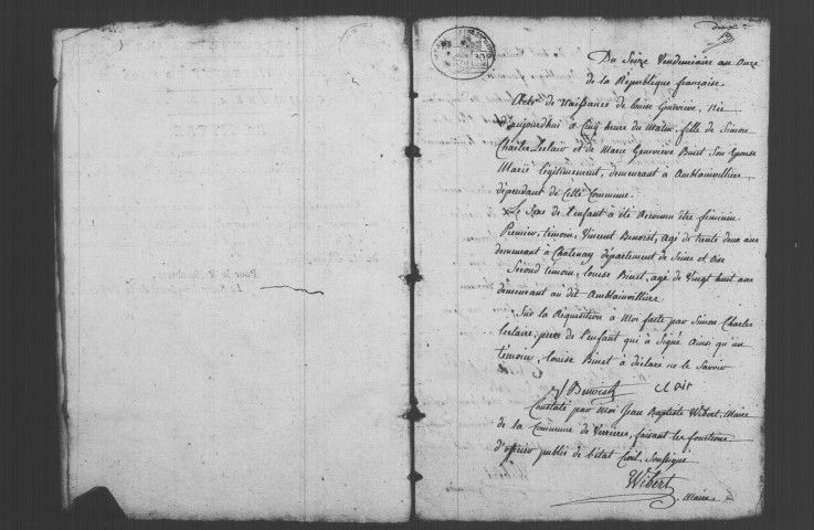 VERRIERES-LE-BUISSON. Naissances, mariages, décès : registre d'état civil (an XI-1815). 