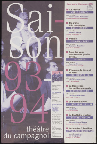 CORBEIL-ESSONNES. - Théâtre du Campagnol. Saison 1993-1994 : programme culturel (1993). 
