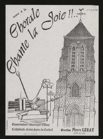 CORBEIL-ESSONNES. - Venez à la Chorale Chante la Joie, Cathédrale Saint-Spire (1983). 