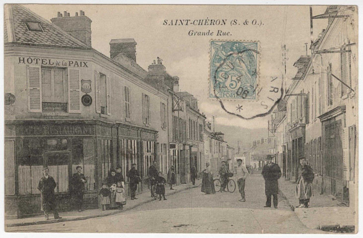SAINT-CHERON. - Grande Rue [Editeur Royer, 1906, timbre à 5 centimes]. 