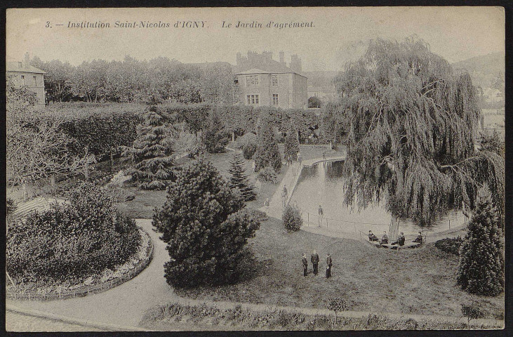 Igny.- Etablissement Saint-Nicolas : Le jardin d'agrément [1907-1910]. 