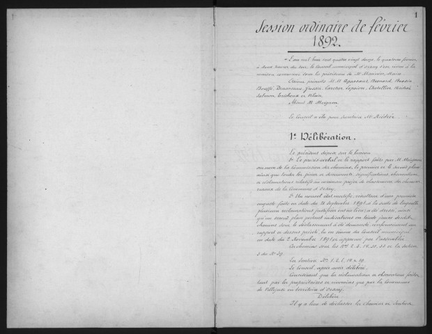 ORSAY. - Administration générale. - Copie de registre des délibérations du conseil municipal.