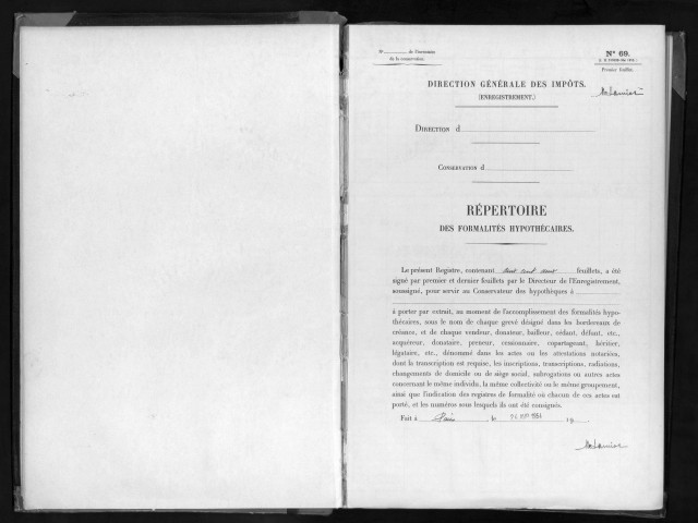Conservation des hypothèques de CORBEIL. - Répertoire des formalités hypothécaires, volume n° 748 : A-Z (registre ouvert en 1954). 