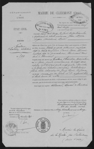 PALAISEAU. - Décès : registre d'état civil.