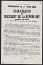 PARIS [Département]. - Référendum du 23 avril 1972. Déclaration du Président de la République exposant les motifs du projet de loi soumis au référendum, 1972. 