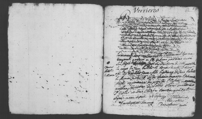VERRIERES-LE-BUISSON. Paroisse Notre-Dame : Baptêmes, mariages, sépultures : registre paroissial (1754-1762). 