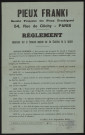 Société française des Pieux FRANKIGNOUL. - Pieux FRANKI. Règlement concernant le personnel employé sur les chantiers de la société, 1er septembre 1932. 