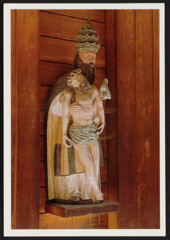 ORSAY.- La Clarté Dieu (maison d'église franciscaine) : la Trinité, statue [1996-2000].