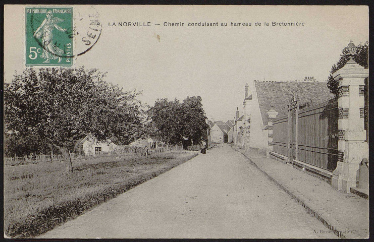 NORVILLE (LA).- Chemin conduisant au hameau de la Bretonnière [1907-1910].