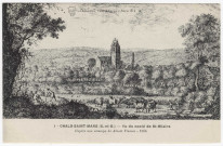 CHALO-SAINT-MARS. - Vu du costé de Saint-Hilaire, (d'après gravure de Flamen de 1664). Editeur Seine-et-Oise Artistique et Pittoresque. Collection Paul Allorge. 
