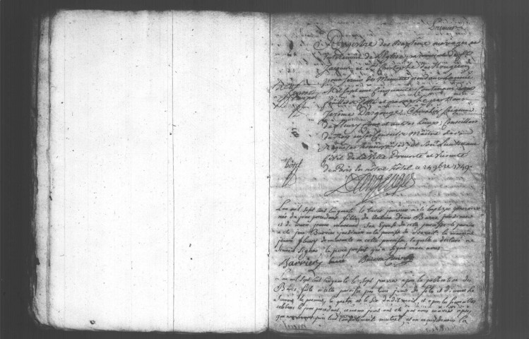MONTGERON. Paroisse Saint-Jacques et Saint-Christophe : Baptêmes, mariages, sépultures : registre paroissial (1750-1760). 