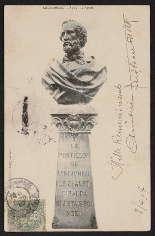 LONGJUMEAU.- Adolphe Adam : buste 8 avril 1907).