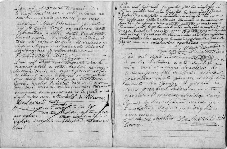 GUIBEVILLE. Paroisse Saint-Pierre et Saint-Vincent : Baptêmes, mariages, sépultures : registre paroissial (1756-1765). 