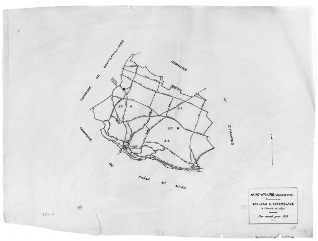 SAINT-HILAIRE. - Cadastre révisé pour 1933 : plan du tableau d'assemblage, [1 plan]. 