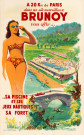 BRUNOY.- A 20 kms de Paris, dans un cite merveilleux, Brunoy vous offre.... sa piscine et ses jeux nautiques, sa forêt, [1950]. 