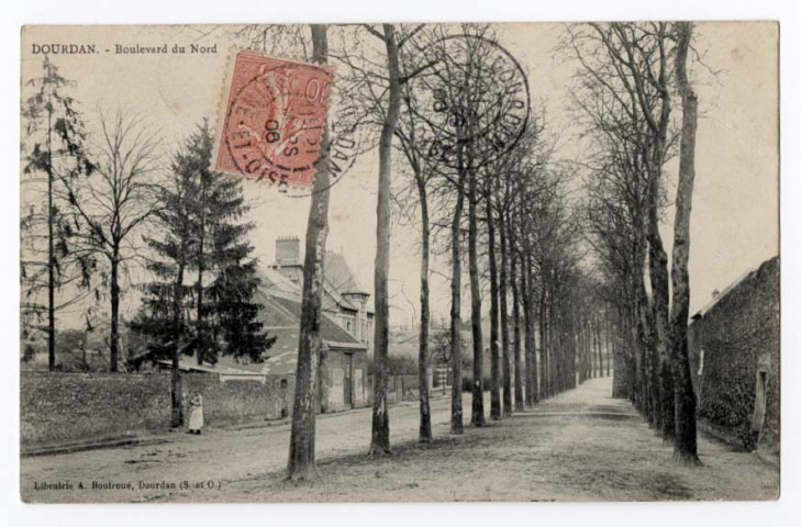 DOURDAN. - Boulevard du Nord. Boutroue (1906), 8 lignes, 10 c, ad. 