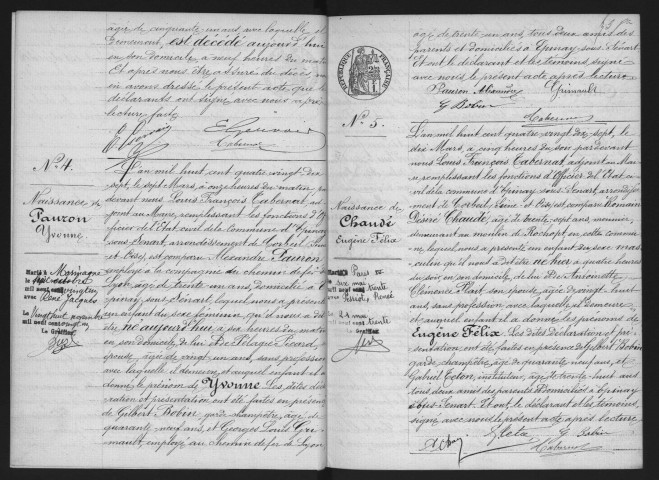 EPINAY-SOUS-SENART.- Naissances, mariages, décès : registre d'état civil (1897-1904). 