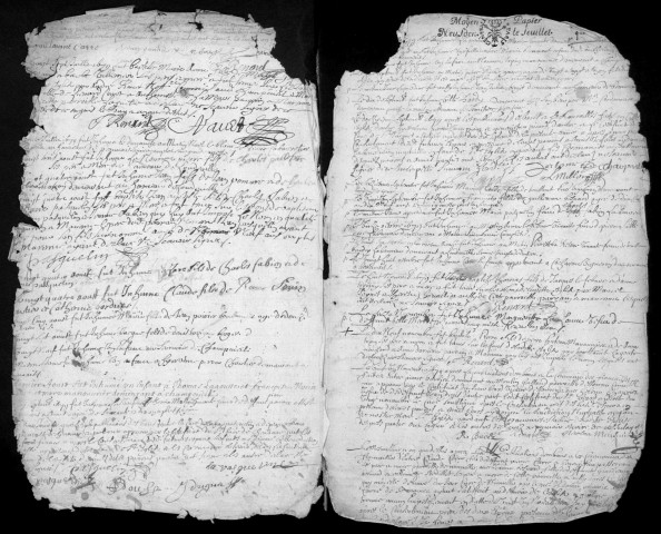 CHAMPCUEIL. - Registre des baptêmes, mariages et sépultures (28/11/1678 - 13/03/1692). 