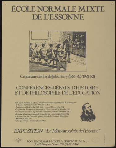 ETIOLLES. - Exposition : La mémoire scolaire de l'Essonne, Ecole normale (1981). 
