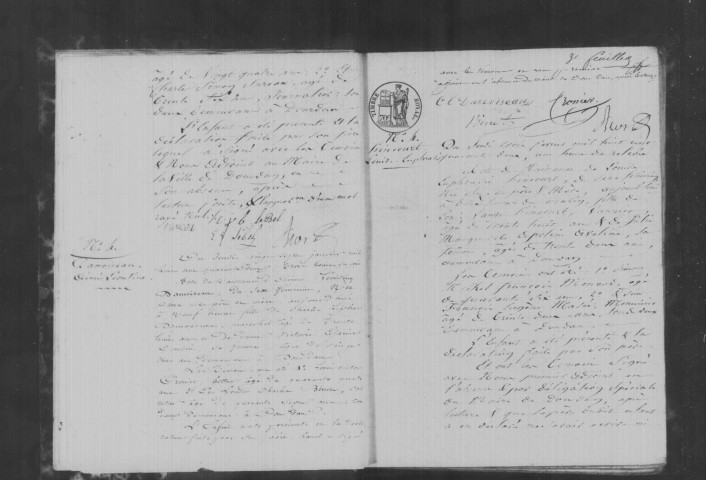 DOURDAN. Naissances, mariages, décès : registre d'état civil (1842-1843). 