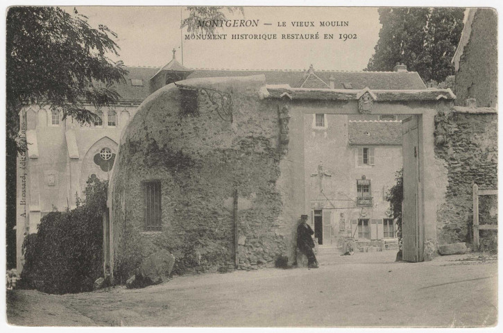 MONTGERON. - Le vieux moulin, monument historique restauré en 1902 [Editeur Brossard, 1913, timbre à 5 centimes]. 