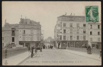 Corbeil-Essonnes.- Entrée du pont et rue de l'Ombrerie (30 septembre 1910). 