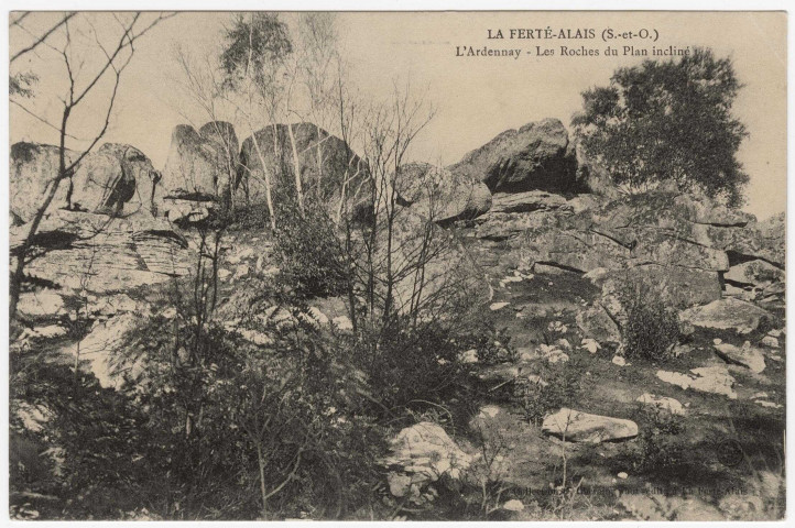 CERNY. - L'Ardennay. Les roches du plan incliné, Chemin-Demigny, 15 lignes, ad. 