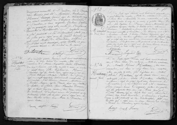 DOURDAN. Naissances, mariages, décès : registre d'état civil (1861-1863). 