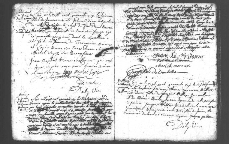 SACLAY. Paroisse Saint-Germain de Paris : Baptêmes, mariages, sépultures : registre paroissial (1738-1746). 