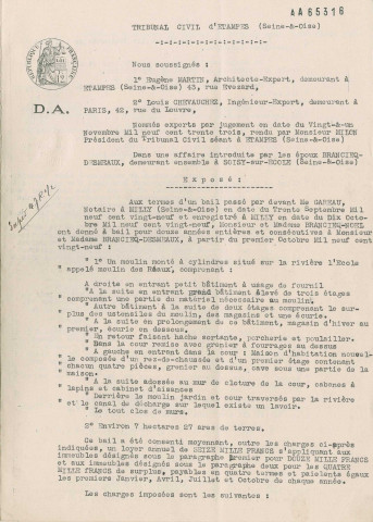 Greffe, civil. - Baux et loyers (loi du 31 mars 1922) : minutes des jugements des loyers. 