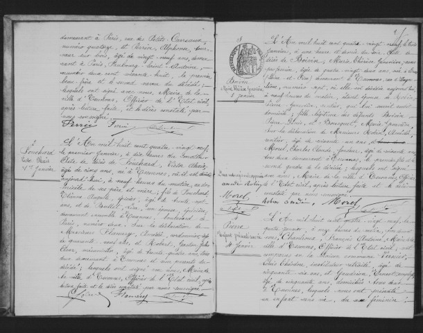 ESSONNES. Décès : registre d'état civil (1889). 