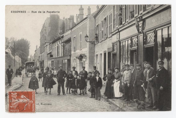 ESSONNES. - Rue de la Papeterie, 1908, 10 lignes, 10 c, ad. 