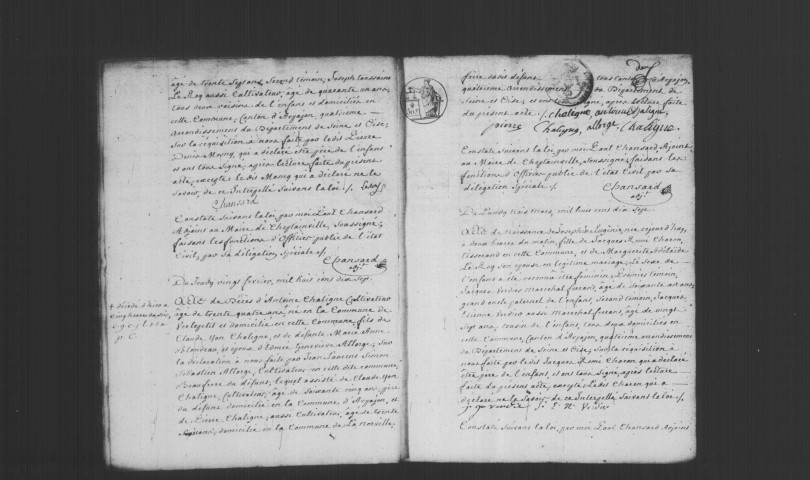 CHEPTAINVILLE. Naissances, mariages, décès : registre d'état civil (1817-1827). 