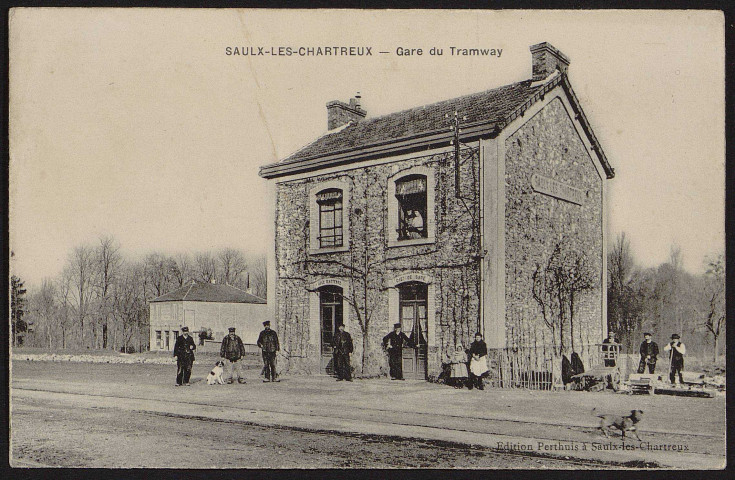 SAULX-LES-CHARTREUX .- La gare du tramway, ligne de Paris-Luxembourg à Arpajon [1904-1910]. 
