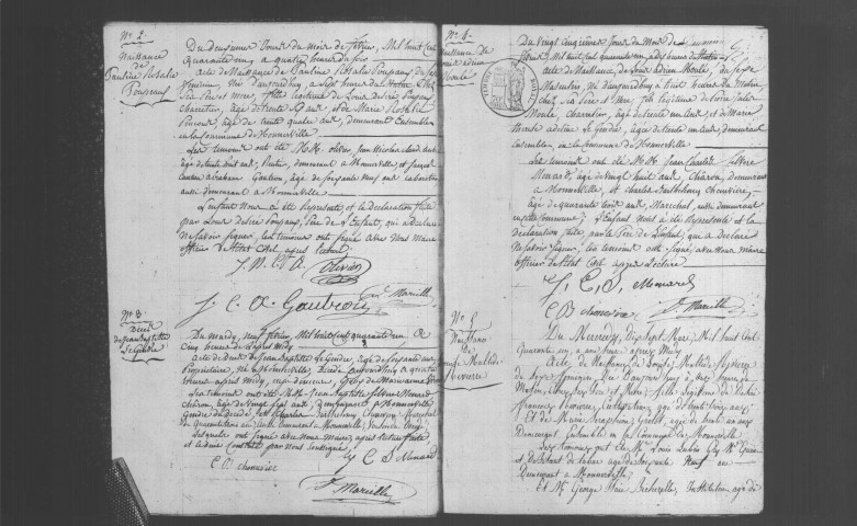 MONNERVILLE. Naissances, mariages, décès : registre d'état civil (1841-1860). 