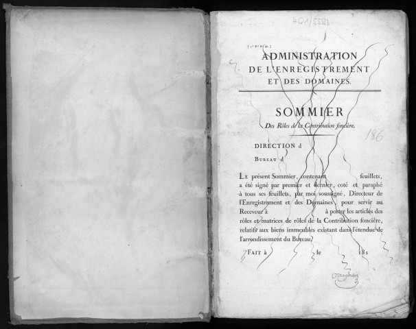 Conservation des hypothèques de CORBEIL. - Répertoire des formalités hypothécaires, volume n° 186 : T (registre ouvert vers 1810). 