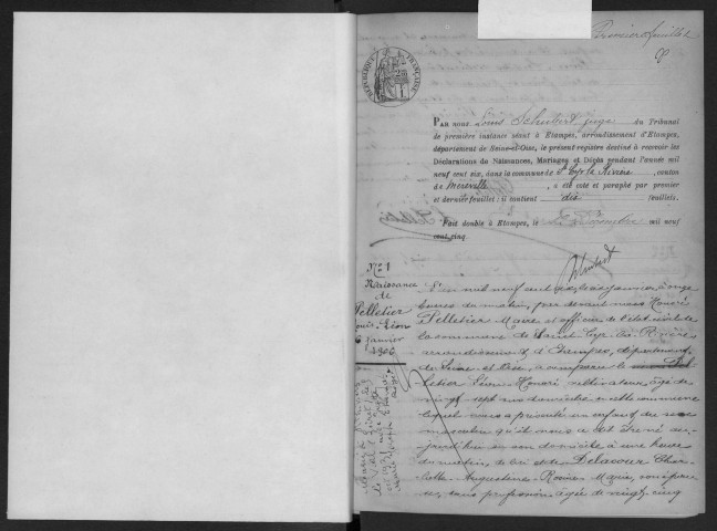 SAINT-CYR-LA-RIVIERE. - Naissances, mariages, décès : registre d'état civil.