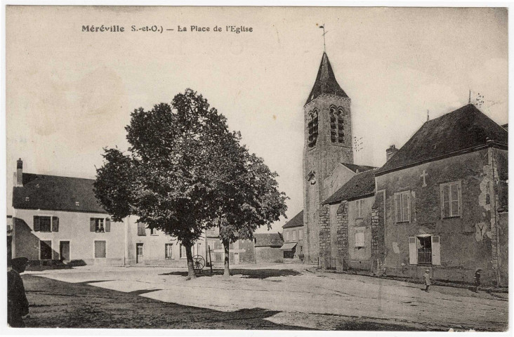 MEREVILLE. - Place de l'église [Editeur Lenormand, 1934, timbre à 40 centimes]. 